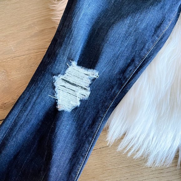 NEW GOOD AMERICAN Good Legs Skinny Dark Wash Distress High Waist Jeans S… - Picture 7 of 12